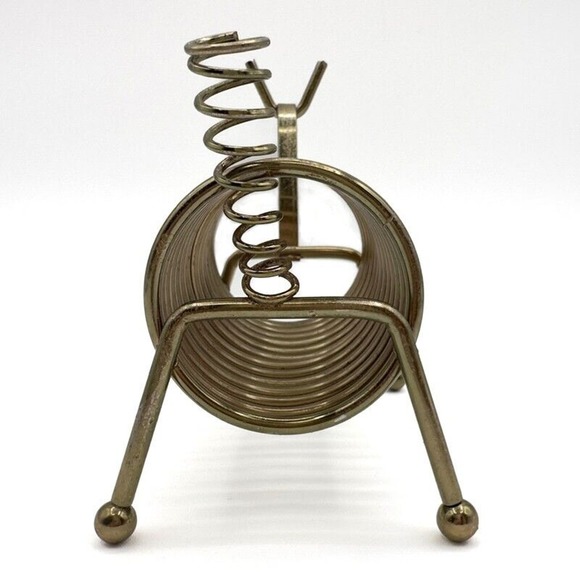 Brass Spring Wire Letter Holder Ram Animal Sheep Mid Century Desk Office Vintage - Picture 10 of 13